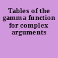 Tables of the gamma function for complex arguments