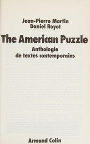 The American puzzle : anthologie de textes contemporains