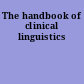 The handbook of clinical linguistics