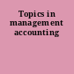 Topics in management accounting