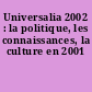 Universalia 2002 : la politique, les connaissances, la culture en 2001