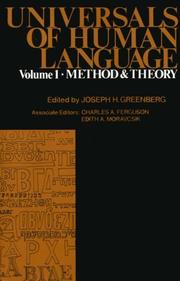 Universals of human language : 1 : Method and theory