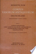 Vasenforschung und Corpus vasorum antiquorum : Standortbestimmung und Perspektiven