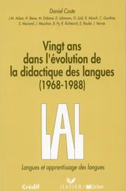 Vingt ans dans l'évolution de la didactique des langues (1968-1988)