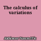 The calculus of variations