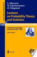 Lectures on probability theory and statistics : Ecole d'Eté de Probabilités de Saint-Flour XXX - 2000