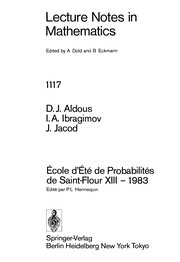 École d'été de probabilités de Saint-Flour XIII - 1983