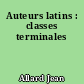 Auteurs latins : classes terminales