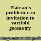 Plateau's problem : an invitation to varifold geometry