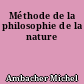 Méthode de la philosophie de la nature