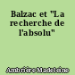 Balzac et "La recherche de l'absolu"