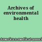 Archives of environmental health