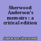 Sherwood Anderson's memoirs : a critical edition