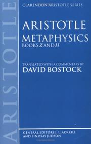 Metaphysics : Books Z and H
