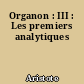 Organon : III : Les premiers analytiques