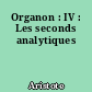 Organon : IV : Les seconds analytiques