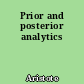 Prior and posterior analytics