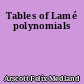 Tables of Lamé polynomials