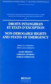Droits intangibles et états d'exception : = Non-derogable rights and states of emergency