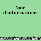 Note d'informations