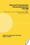 Akten des XI. Internationalen Germanistenkongresses Paris 2005 : "Germanistik im Konflikt der Kulturen" : Band 3