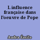 L influence française dans l'oeuvre de Pope