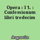 Opera : I 1. : Confessionum libri tredecim