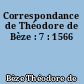 Correspondance de Théodore de Bèze : 7 : 1566