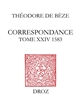 Correspondance de Théodore de Bèze : Tome XXIV : 1583