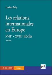 Les relations internationales en Europe : XVIIe-XVIIIe siècles