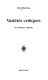 Variétés critiques : de Corneille à Borgès
