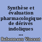 Synthèse et évaluation pharmacologique de dérivés indoliques et quinoléiniques à visées mélatoninergique et sérotoninergique
