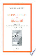 Conscience et réalité : études sur la philosophie française au XVIIIe siècle