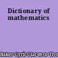 Dictionary of mathematics