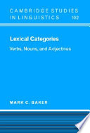 Lexical categories : verbs, nouns, and adjectives