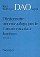 Dictionnaire onomasiologique de l'ancien occitan, Supplément : 1
