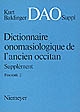 Dictionnaire onomasiologique de l'ancien occitan, Supplément : 2
