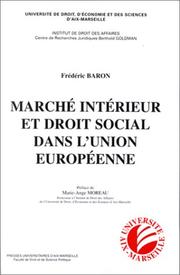 Marché intérieur et droit social dans l'Union européenne