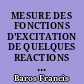 MESURE DES FONCTIONS D'EXCITATION DE QUELQUES REACTIONS NUCLEAIRES ET APPLICATION AU CALCUL DE L'AGE D'IRRADIATION DES METEORITES
