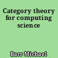 Category theory for computing science