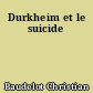 Durkheim et le suicide