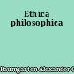 Ethica philosophica