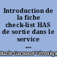 Introduction de la fiche check-list HAS de sortie dans le service de chirurgie conventionnelle du CH Guingamp