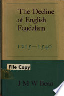 The decline of English feudalism, 1215-1540