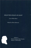 Selected essays on Kant