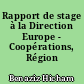 Rapport de stage à la Direction Europe - Coopérations, Région Poitou-Charentes