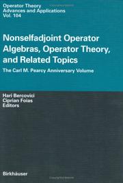 Nonselfadjoint operator algebras, operator theory, and related topics : the Carl M. Pearcy anniversary volume
