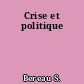 Crise et politique