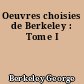 Oeuvres choisies de Berkeley : Tome I