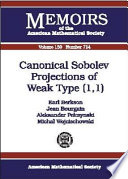 Canonical Sobolev projections of weak type (1,1)